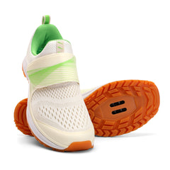 Beige-Green cycling shoes