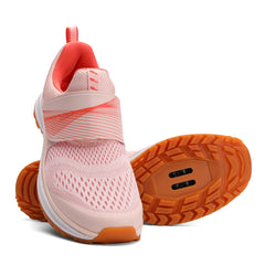 Pink cycling shoes