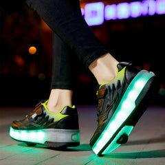 Unisex Roller Sneakers with Retractable Wheels