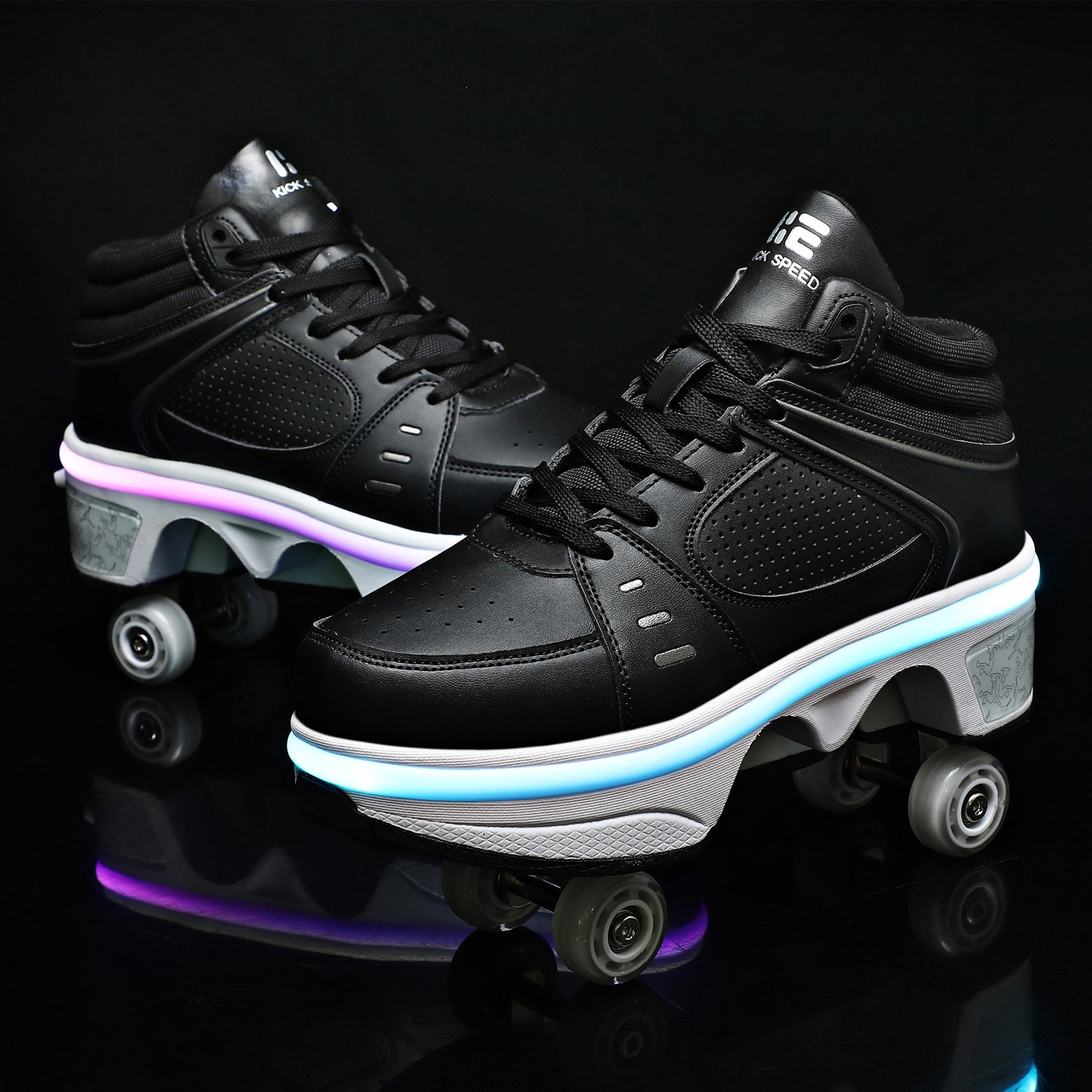 Pairobin Roller Skate Shoes - Sneakers - Roller Shoes 2-in-1 Suitable for Outdoor Sports Skating Invisible Roller Skates The Best Choice for Building Confidence Style