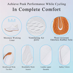 White cycling shoes