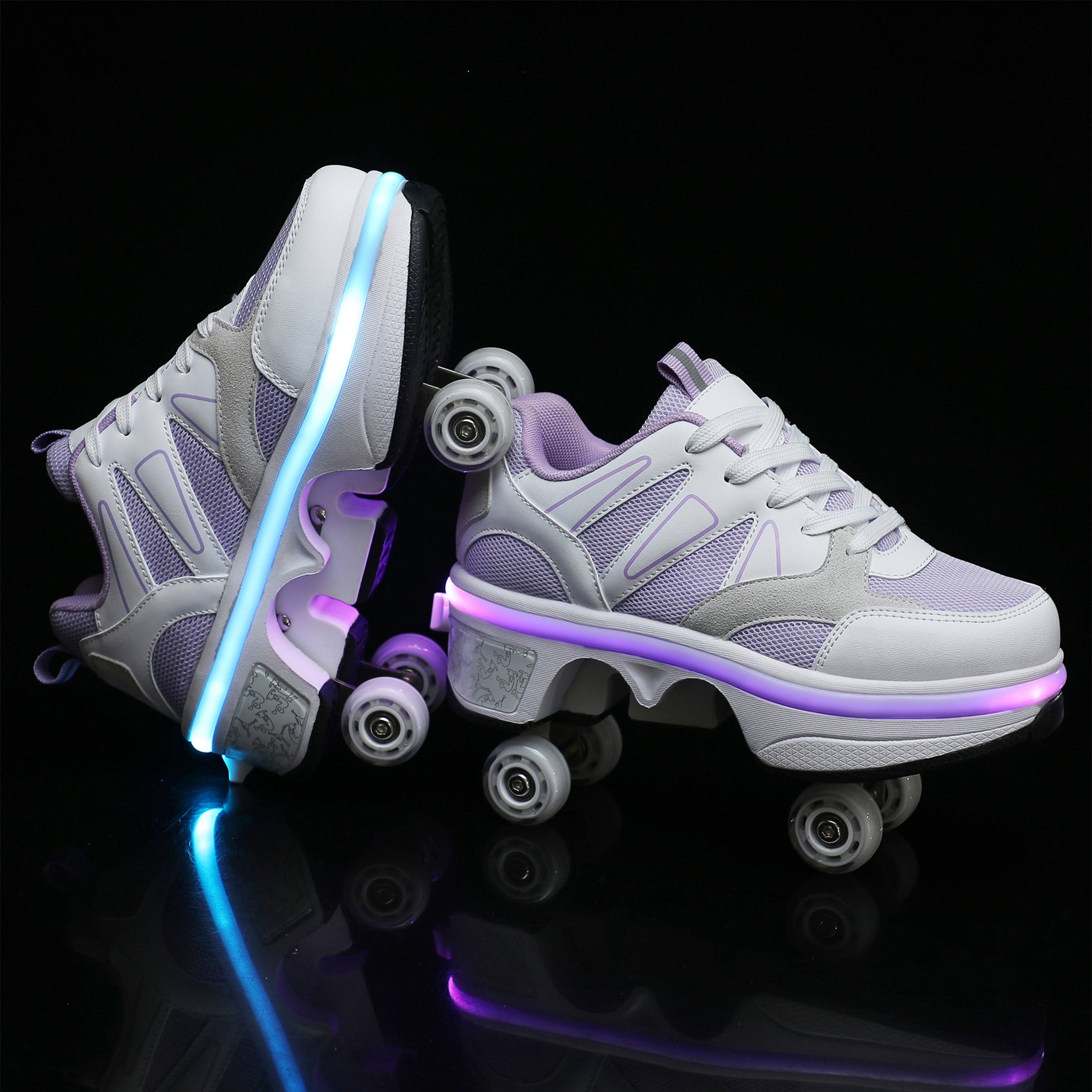 Pairobin Roller Skate Shoes - Sneakers - Roller Shoes 2-in-1 Suitable for Outdoor Sports Skating Invisible Roller Skates The Best Choice for Building Confidence Style