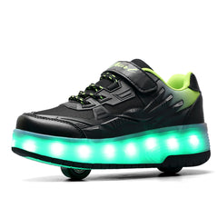 Pairobin Child Teen Roller Skates Double Wheel Shoes Light Up LED shoe