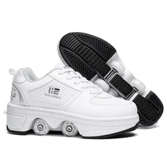 Pairobin Roller Skate Shoes - Sneakers - Roller Shoes 2-in-1 Suitable for Outdoor Sports Skating Invisible Roller Skates The Best Choice for Building Confidence Style