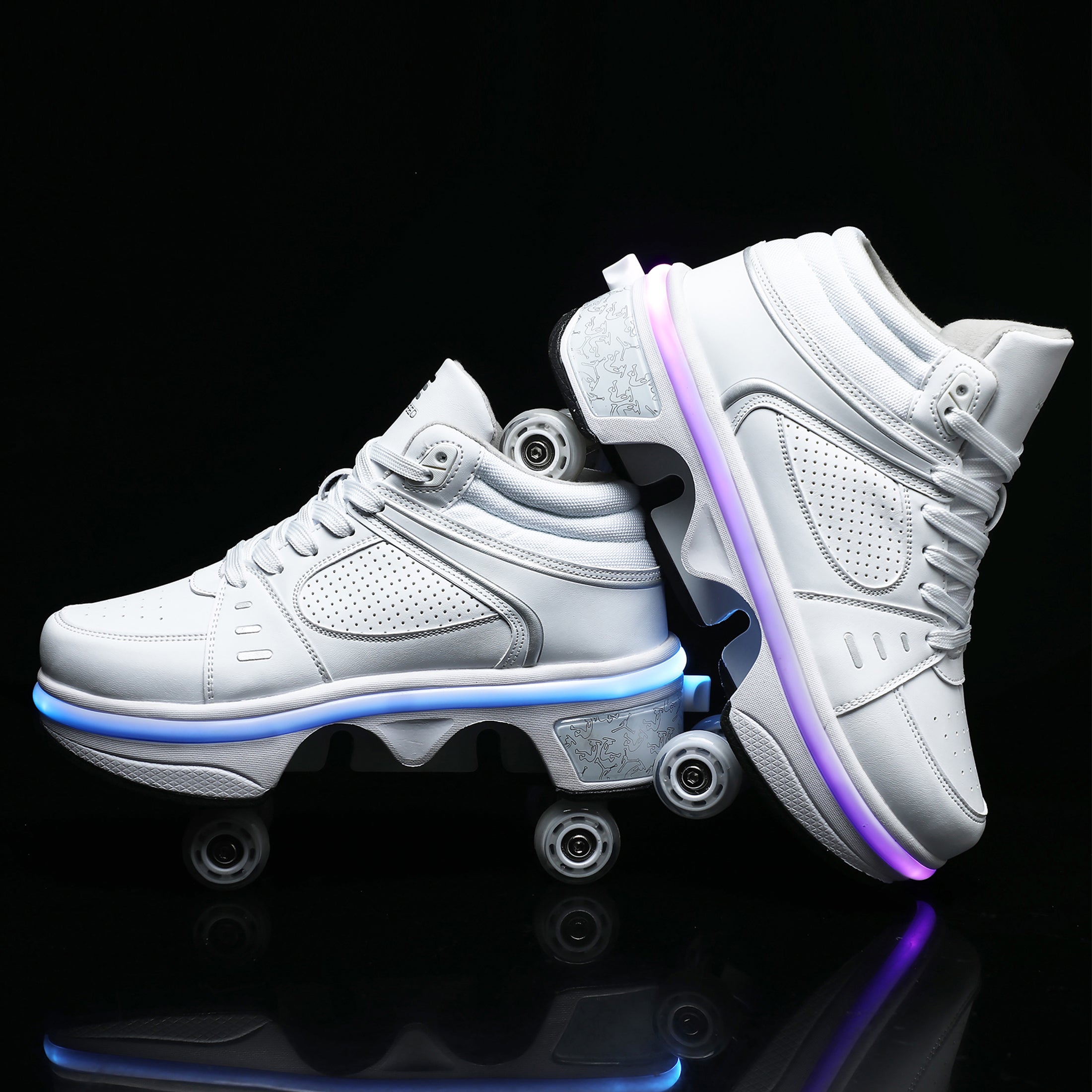 Pairobin Roller Skate Shoes - Sneakers - Roller Shoes 2-in-1 Suitable for Outdoor Sports Skating Invisible Roller Skates The Best Choice for Building Confidence Style