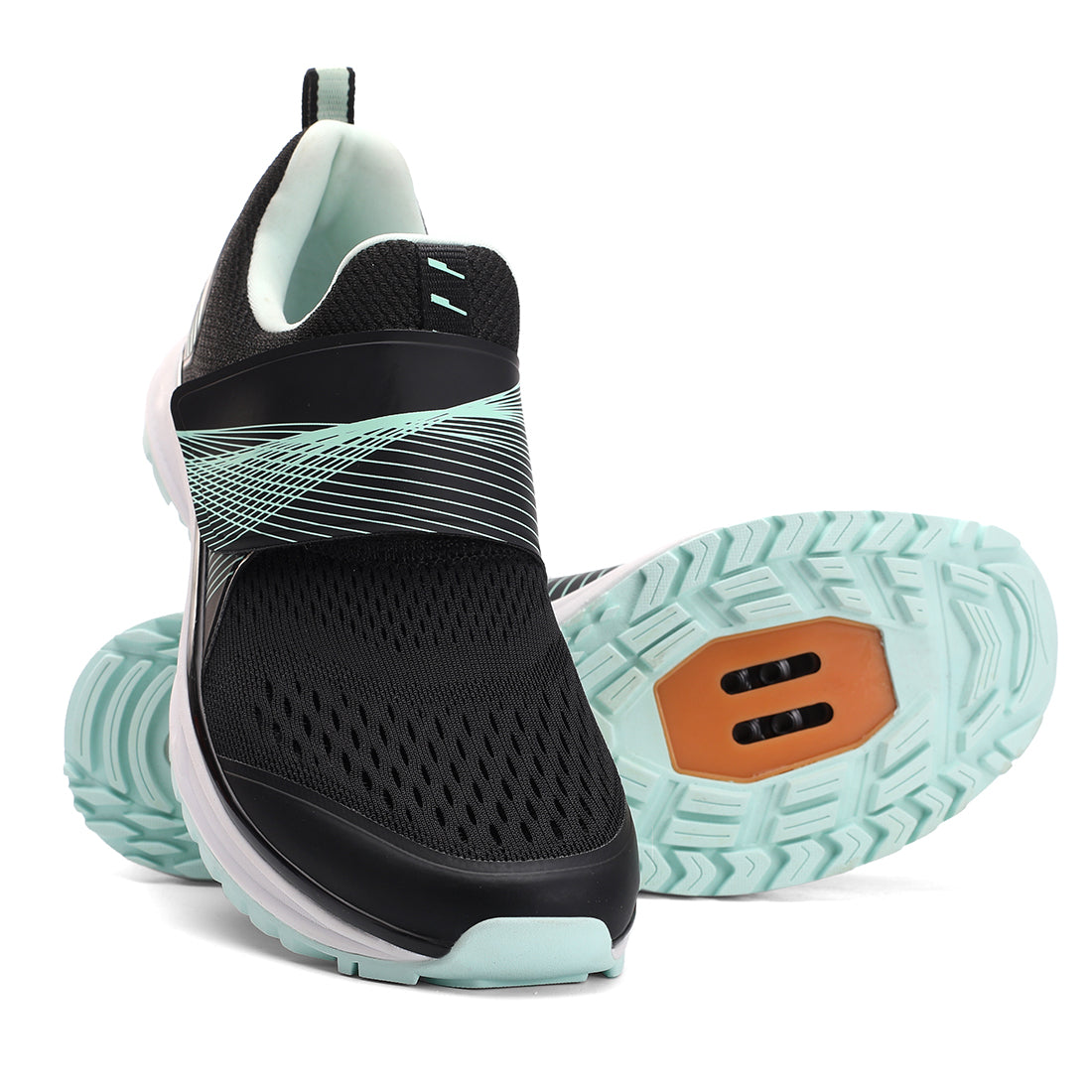 Green cycling shoes