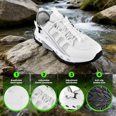 Water Shoes with Drainage Holes,Lightweight Quick-Dry Aqua Shoes for Hiking, River Tracing, Kayaking & Fishing
