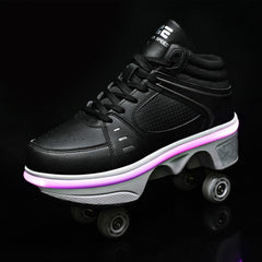 Pairobin Roller Skate Shoes - Sneakers - Roller Shoes 2-in-1 Suitable for Outdoor Sports Skating Invisible Roller Skates The Best Choice for Building Confidence Style