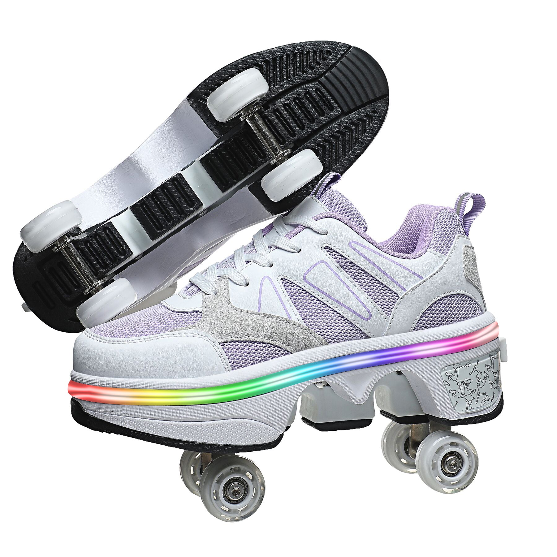 LED Deformation Roller Skates for Boys and Girls Roller Shoes for Adults Automatic Walking Shoes with Invisible Wheels Best Gift for Party Birthday Christmas