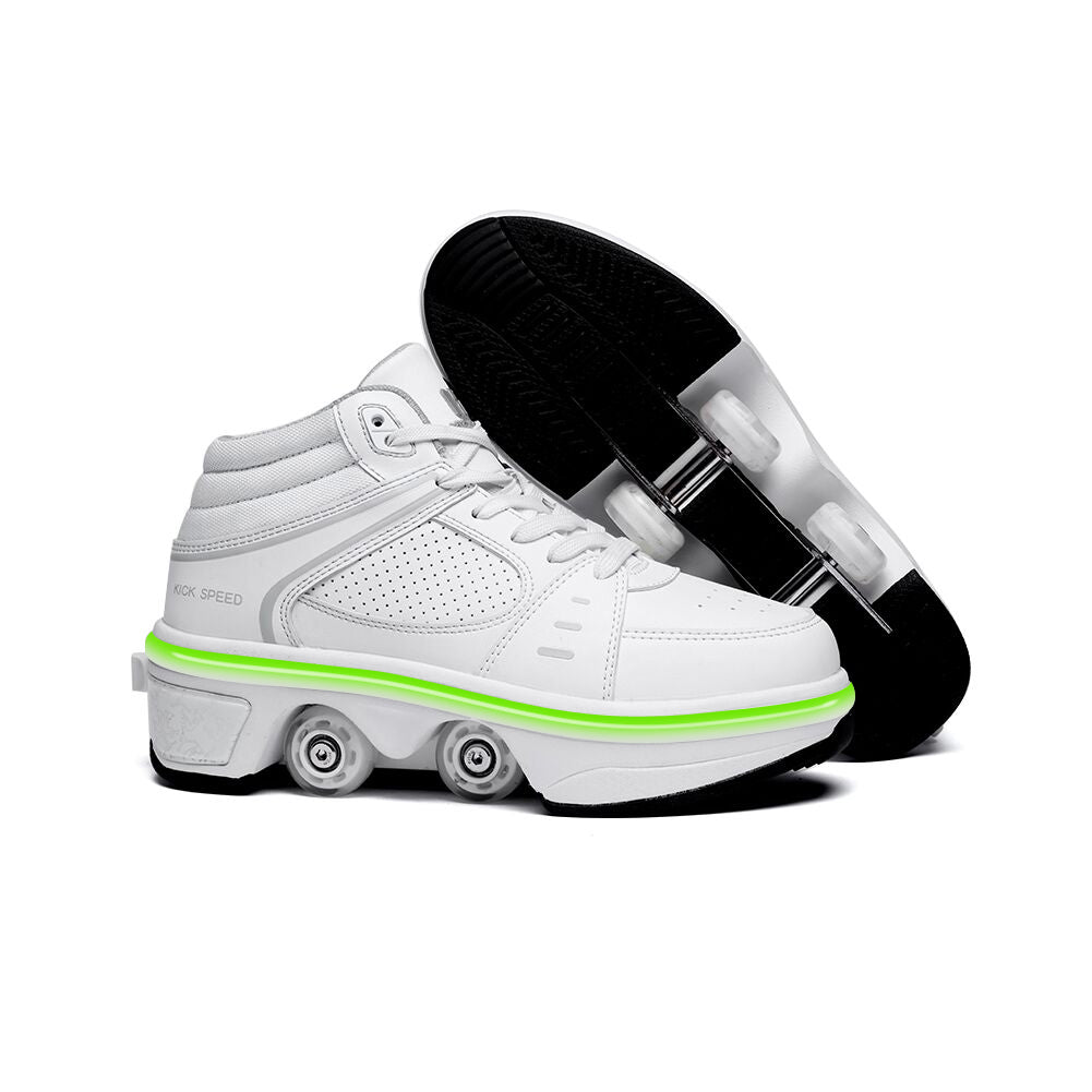 LED Deformation Roller Skates for Boys and Girls Roller Shoes for Adults Automatic Walking Shoes with Invisible Wheels Best Gift for Party Birthday Christmas