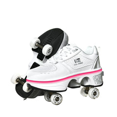 LED Deformation Roller Skates for Boys and Girls Roller Shoes for Adults Automatic Walking Shoes with Invisible Wheels Best Gift for Party Birthday Christmas